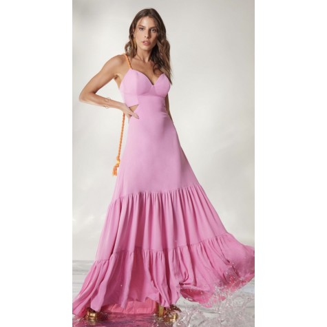 Vestido longo amarração Candy-M