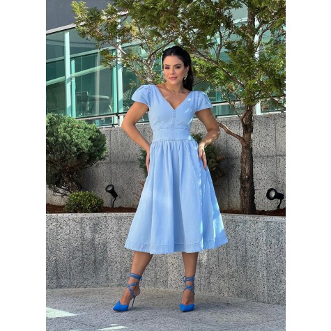 Vestido Silvie-Azul Denim #84a8c9-38