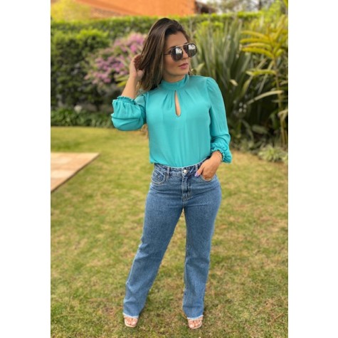 Blusa Gota-Turquesa #40e0d0-P