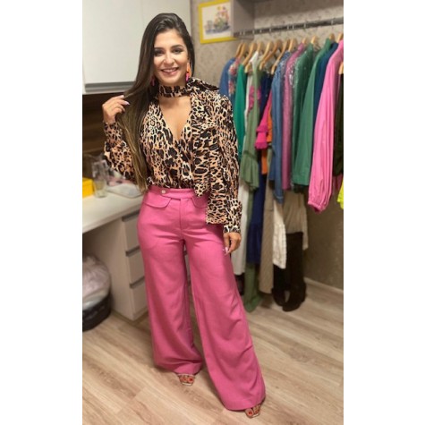 Calça Pantalona Pink-Pink #f73583-M