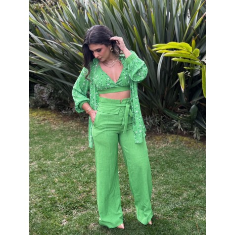 Calça Alfaiataria Lili-Verde Lima #00ff00-P